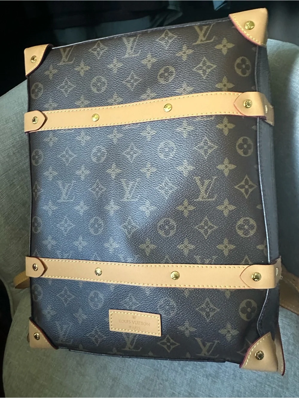 Monogram Canvas Vertical Backpack/Trunk - Brown/Tan - Picture 4 of 15